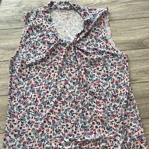 Talbots sleeveless twist top  size large
